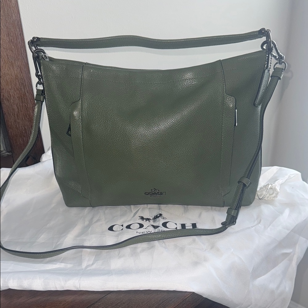 Coach Green Leather Shoulder Bag